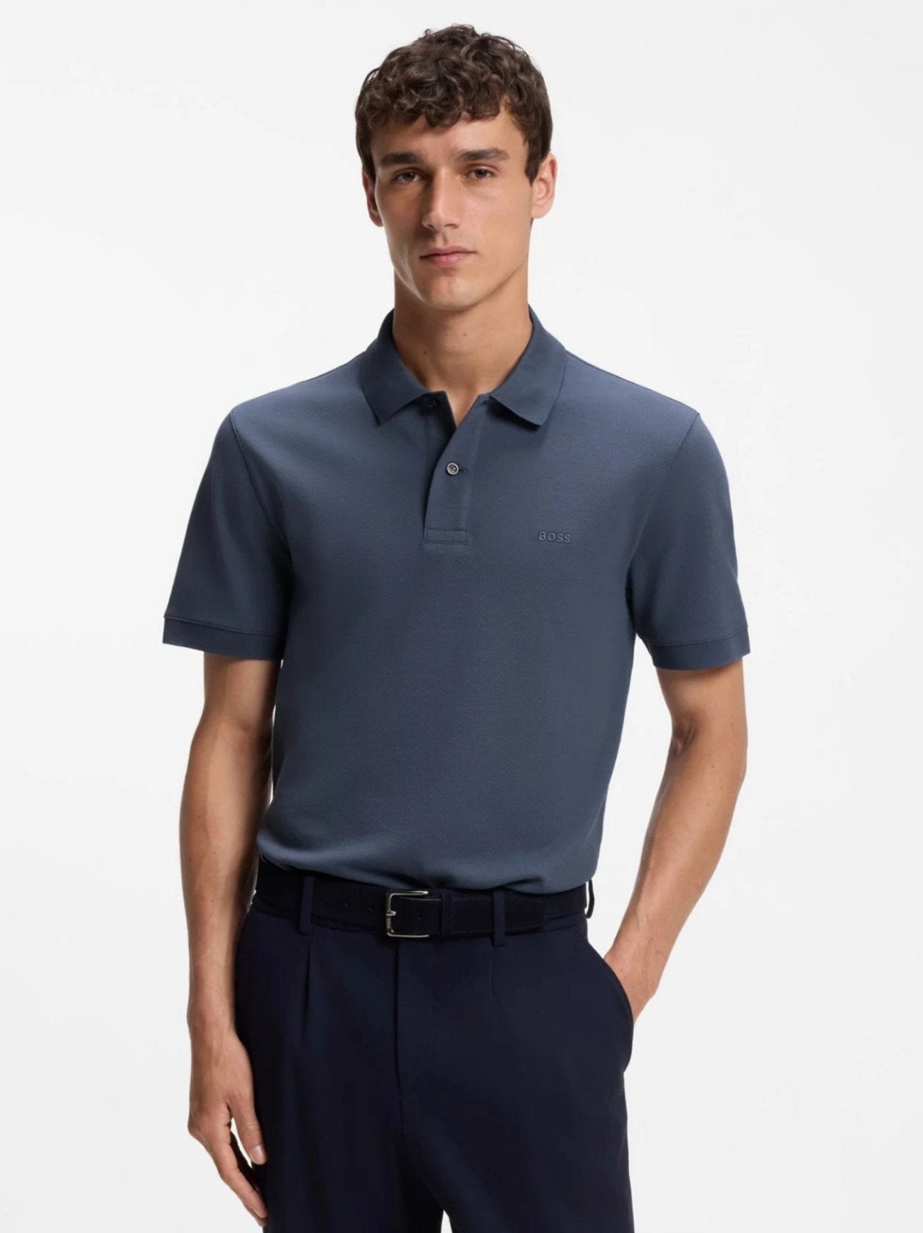 Mens Dark Blue Pallas Short Sleeve Polo Shirt