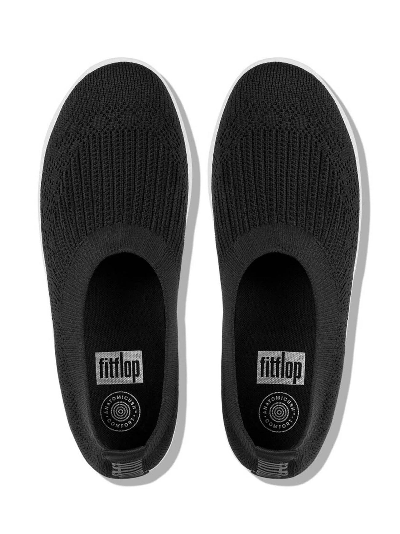 Womens Black Uberknit Slip-On Ballerina Pump