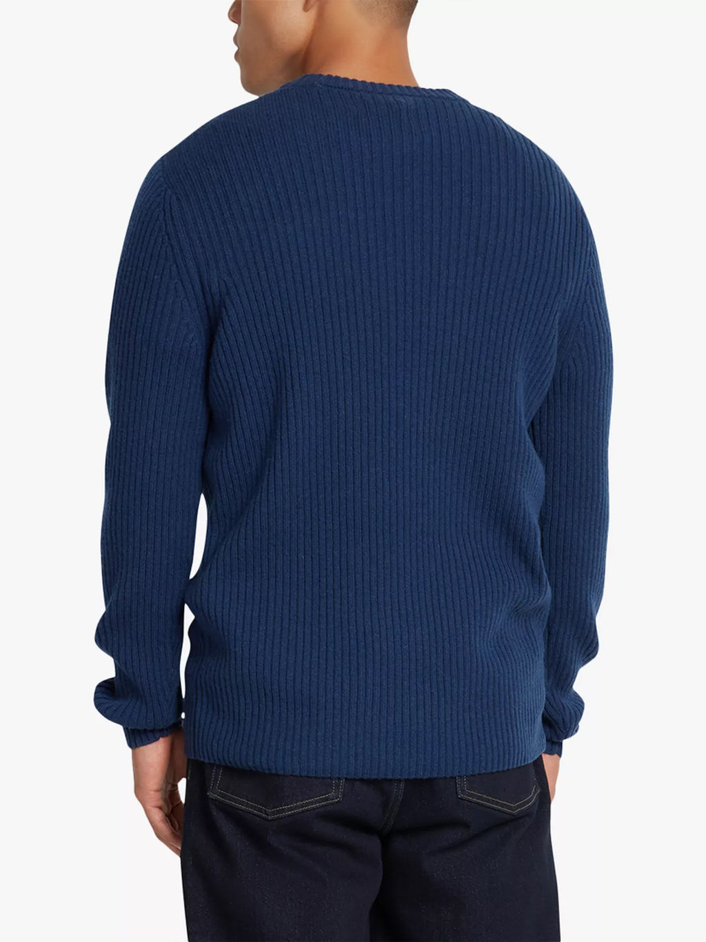 Mens Deep Blue Halton Rib Jumper