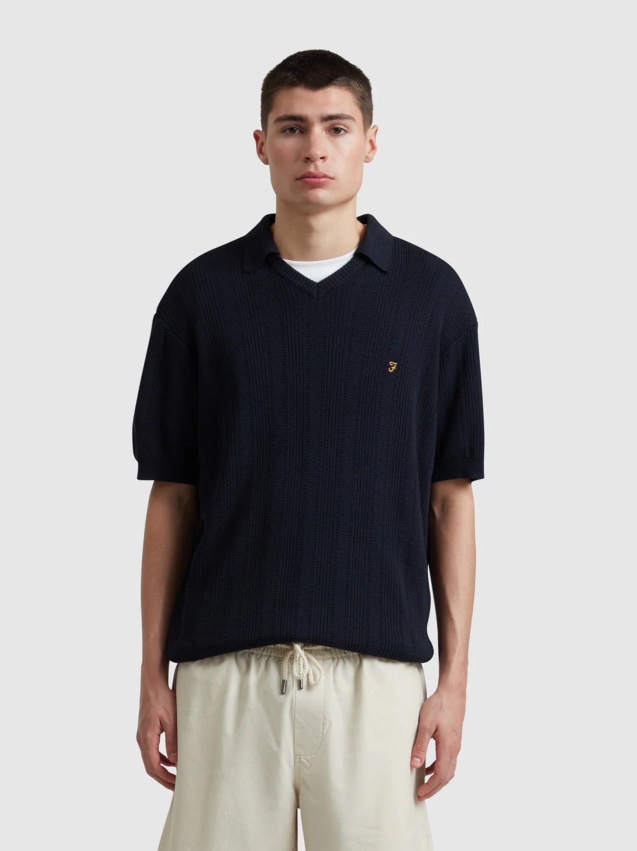 Mens True Navy Woodford Knit Polo Shirt