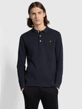 Mens True Navy Blaines Long Sleeve Polo Shirt