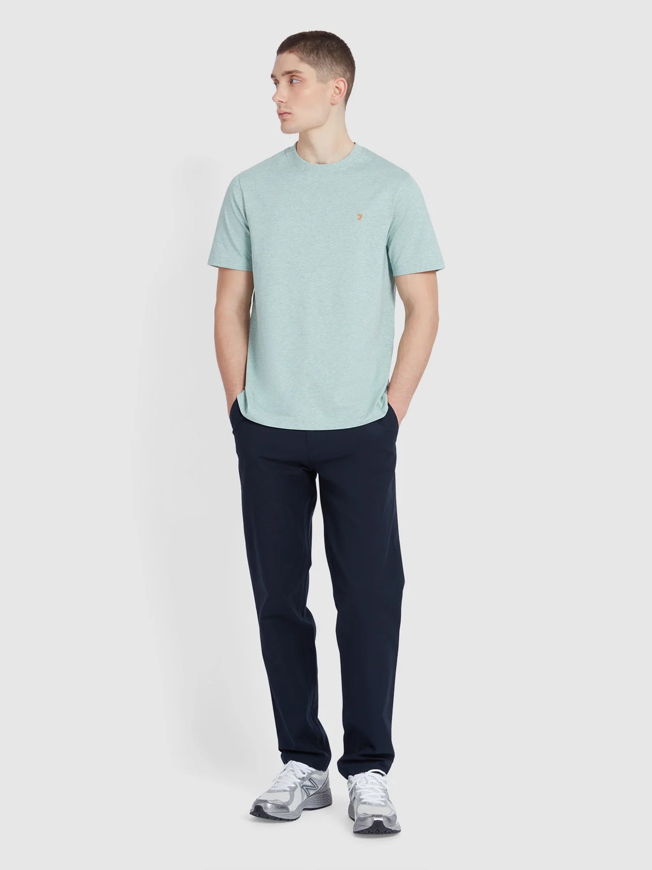 Mens Grove Green Marl Danny Regular Fit T-Shirt