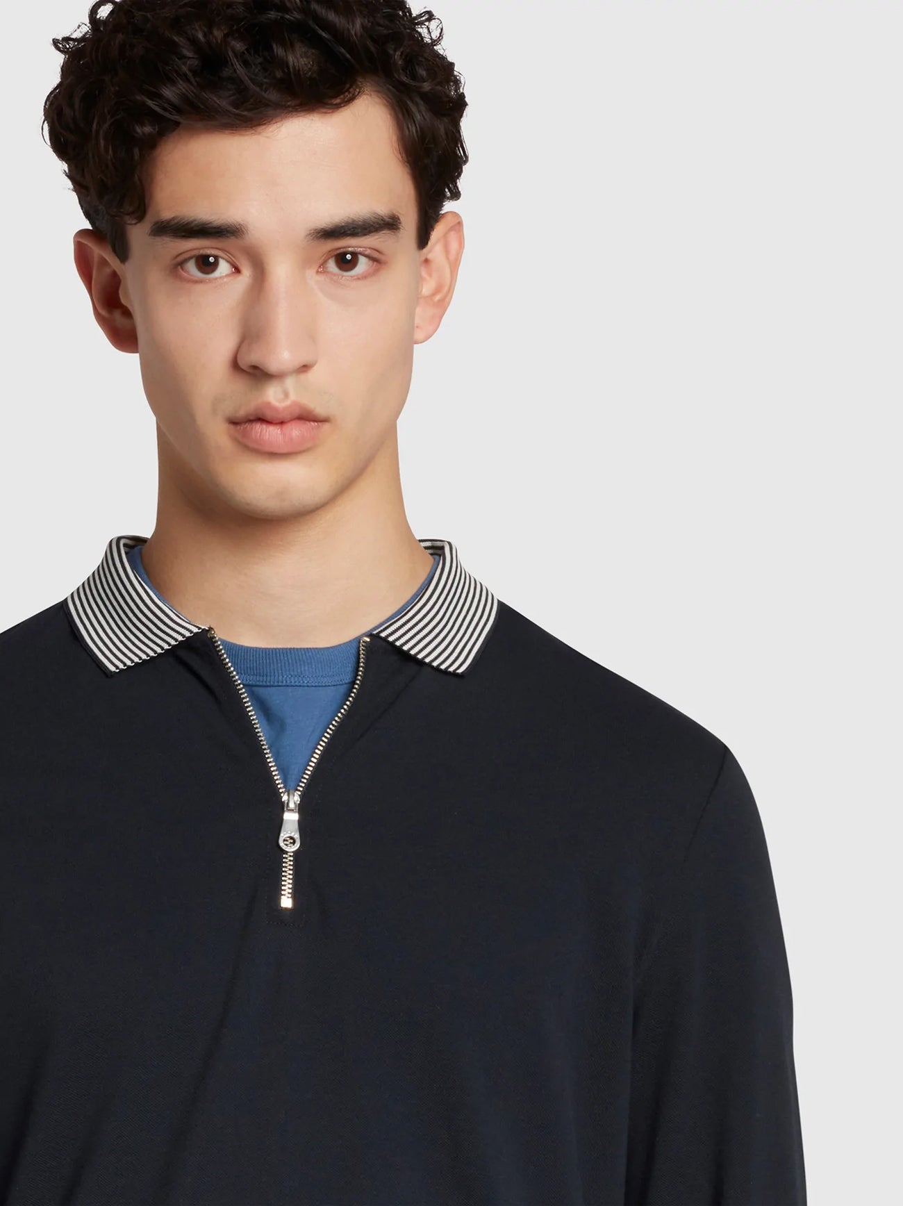 Navy Vancouver Striped Polo Shirt