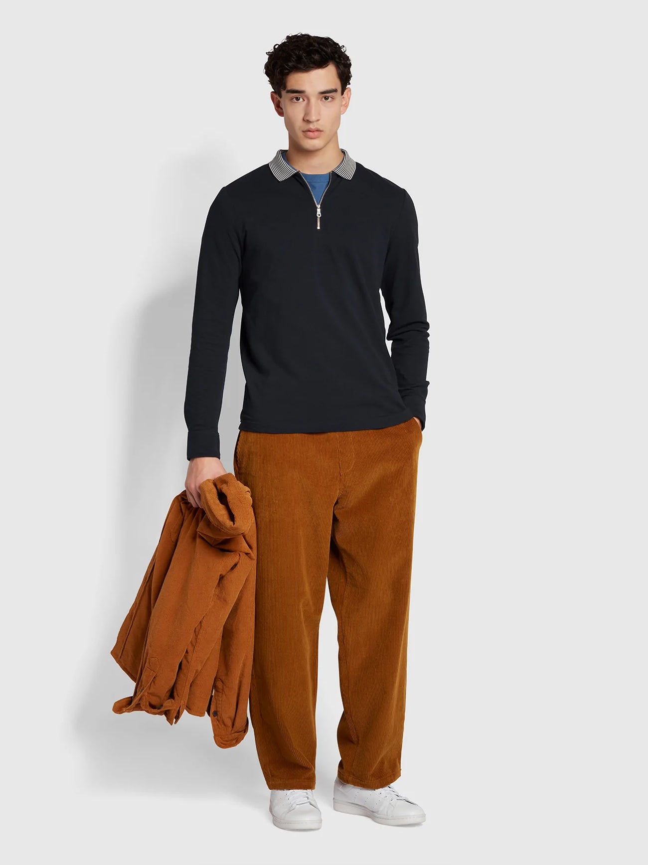 Navy Vancouver Striped Polo Shirt