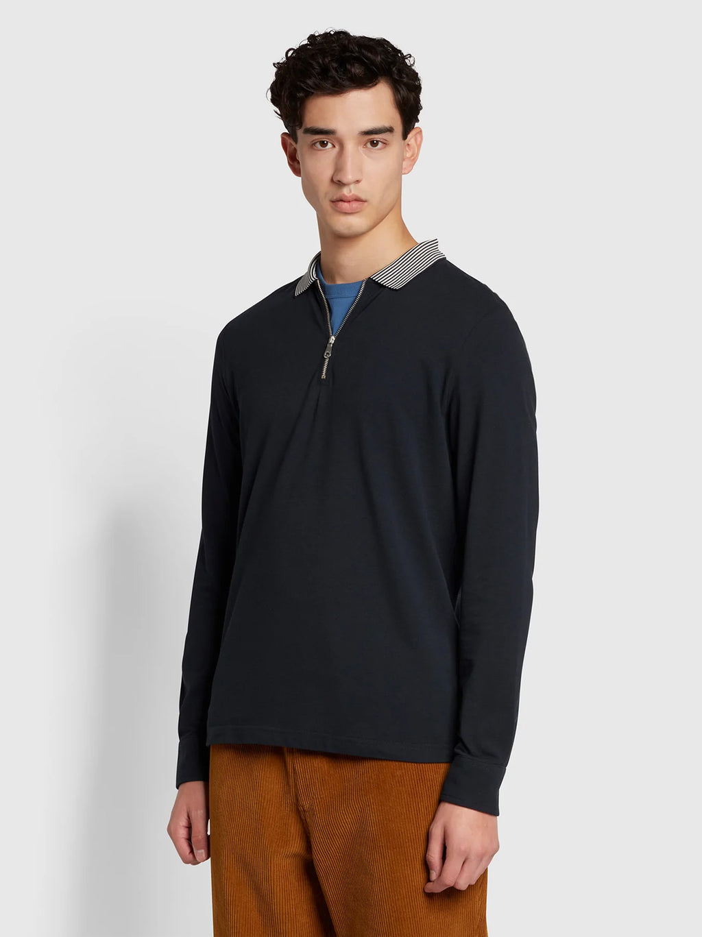 Navy Vancouver Striped Polo Shirt