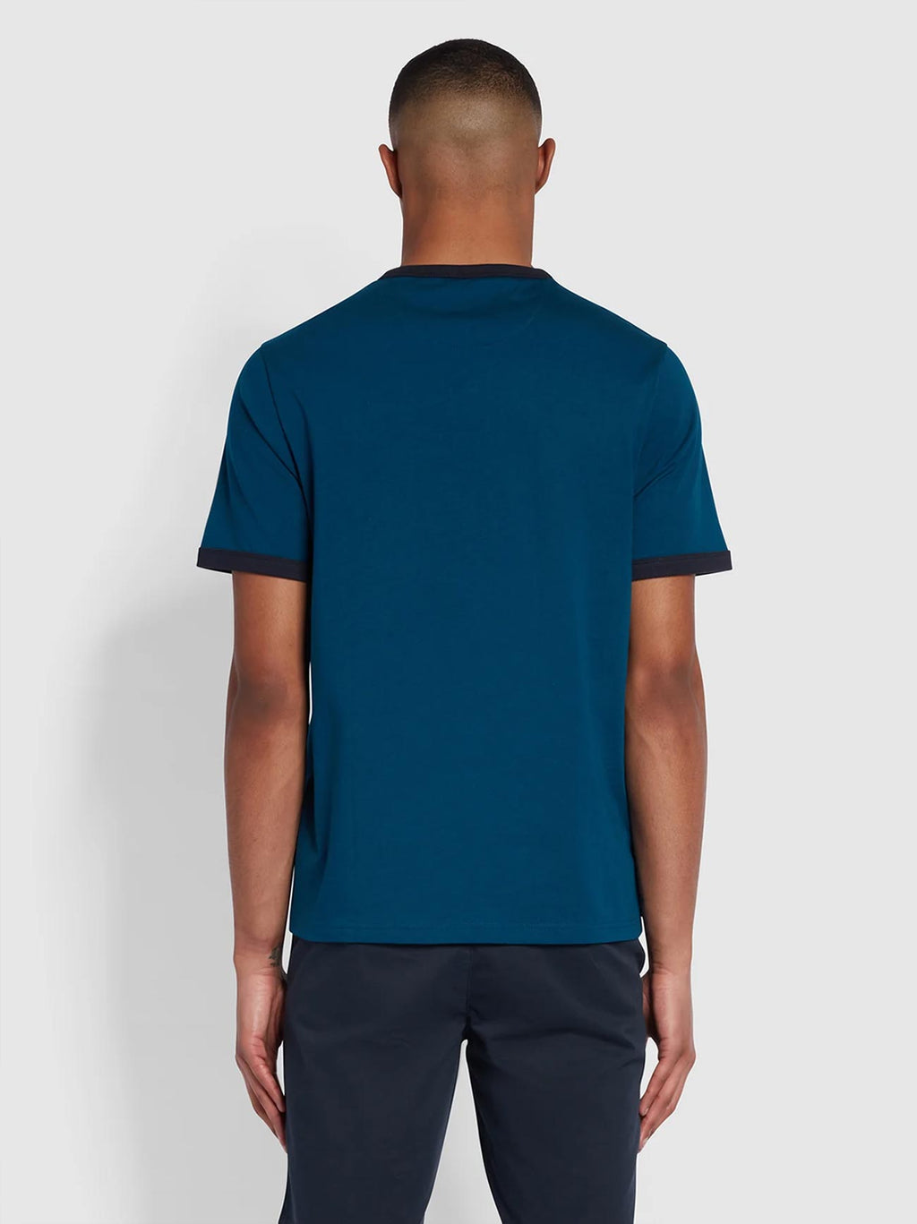 Mens Sailor Blue Groves Ringer T-Shirt