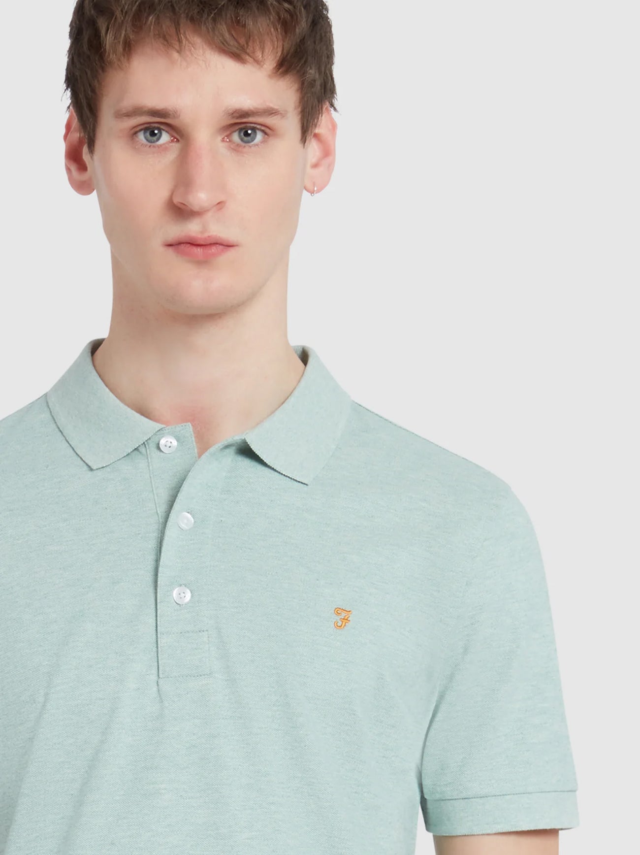 Mens Grove Green Marl Blanes Polo Shirt