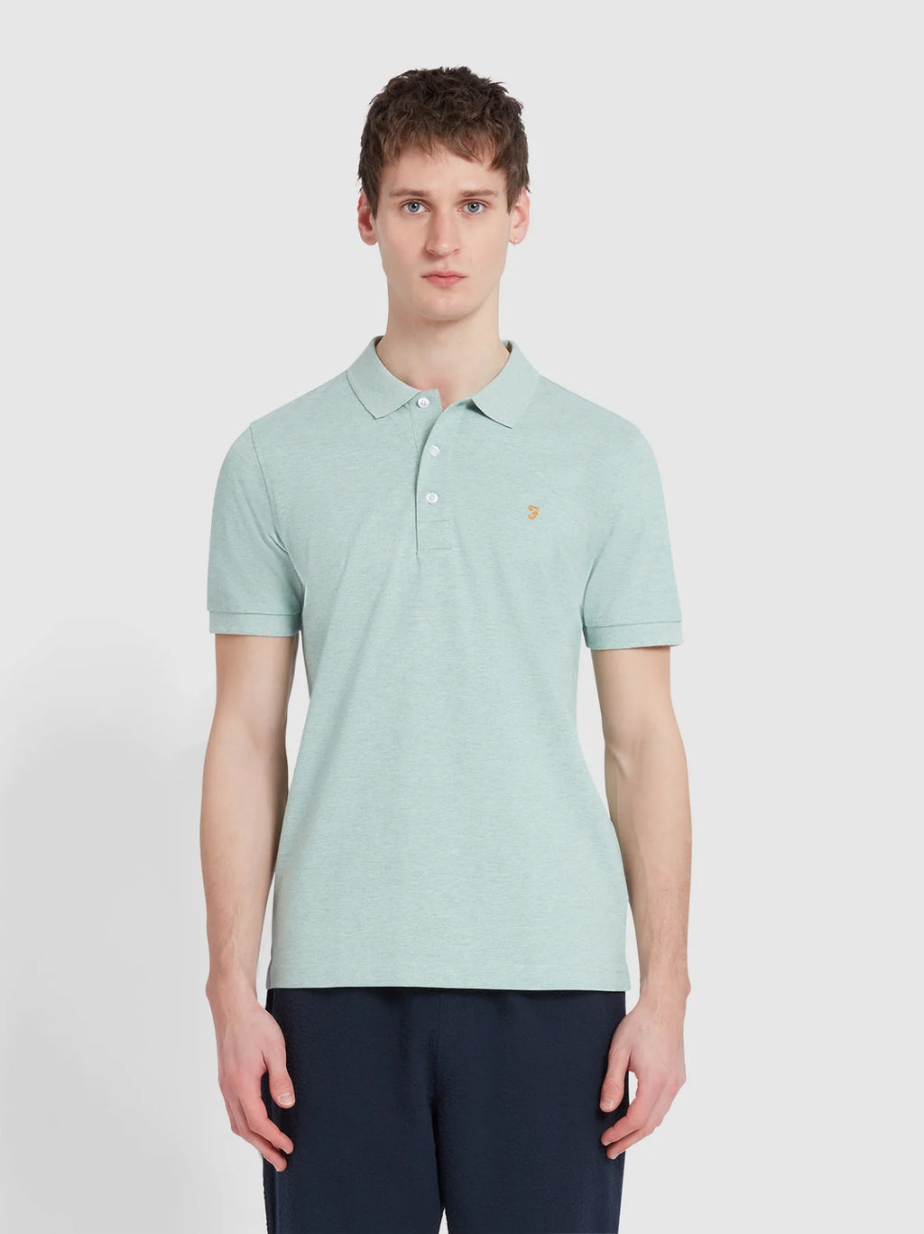 Mens Grove Green Marl Blanes Polo Shirt