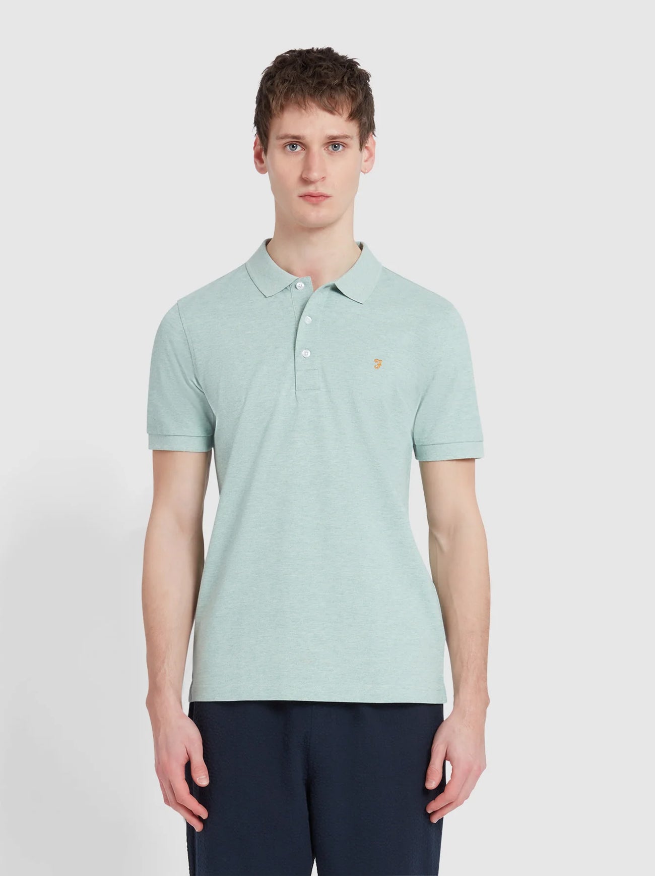 Mens Grove Green Marl Blanes Polo Shirt
