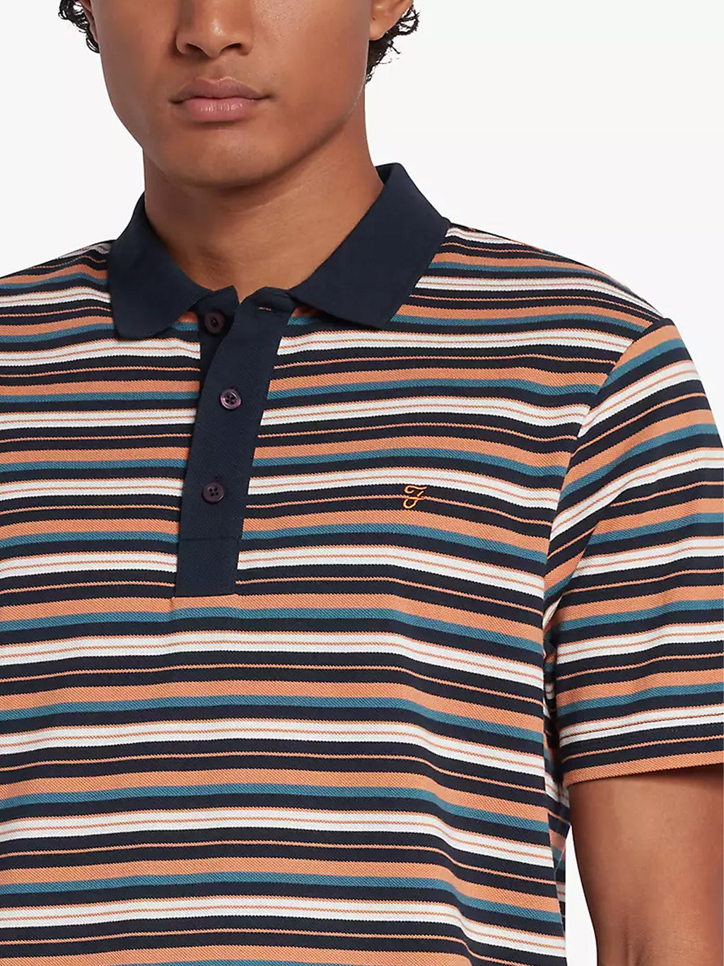 Mandarin Jolla Striped Polo Shirt
