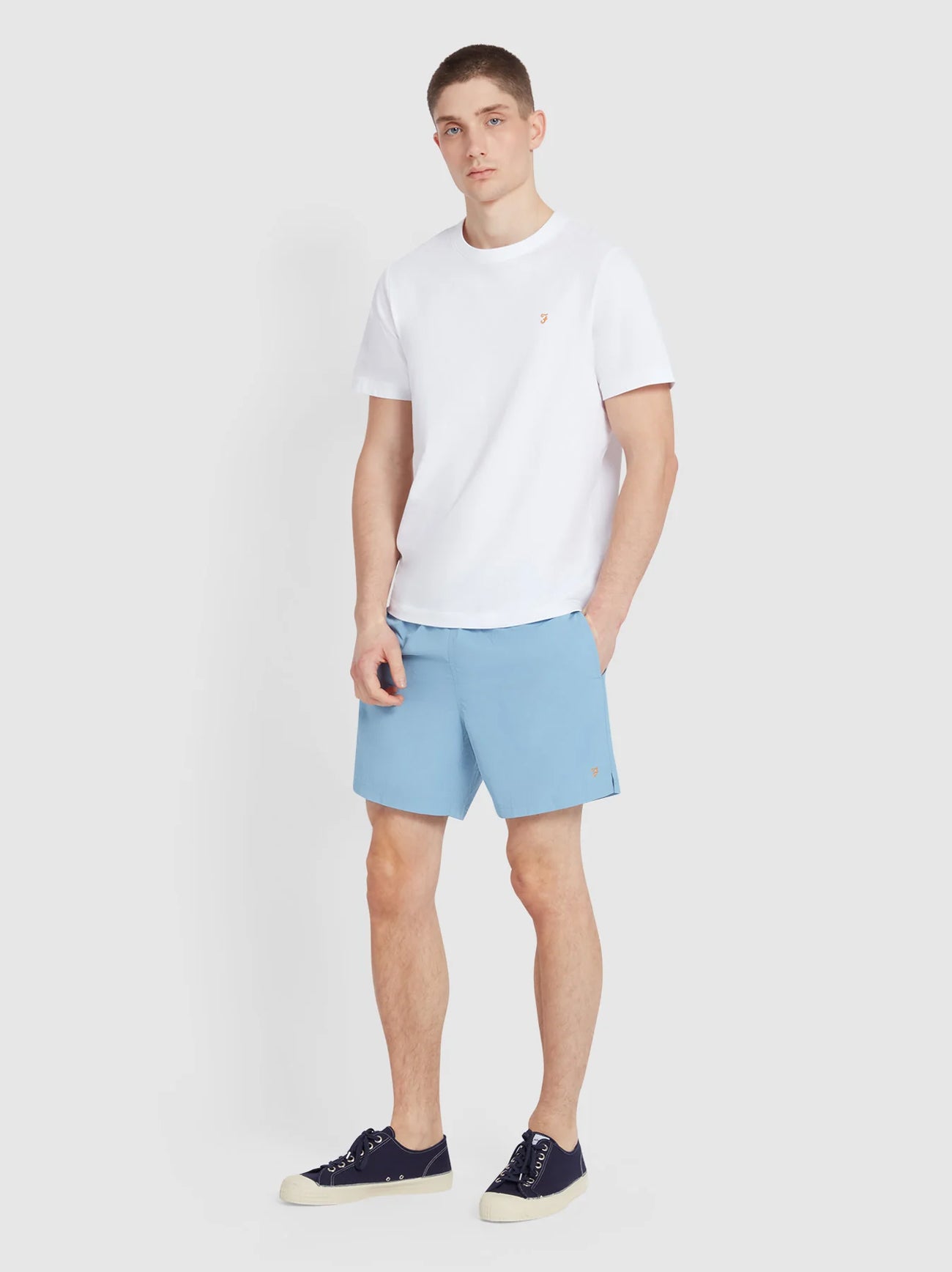 Mens Powder Blue Colbert Plain Swim Short