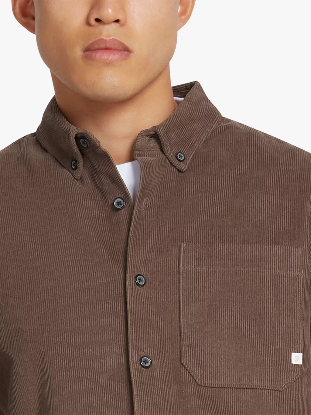 Mens Mushroom Grey Spencer Long Sleeve Shirt