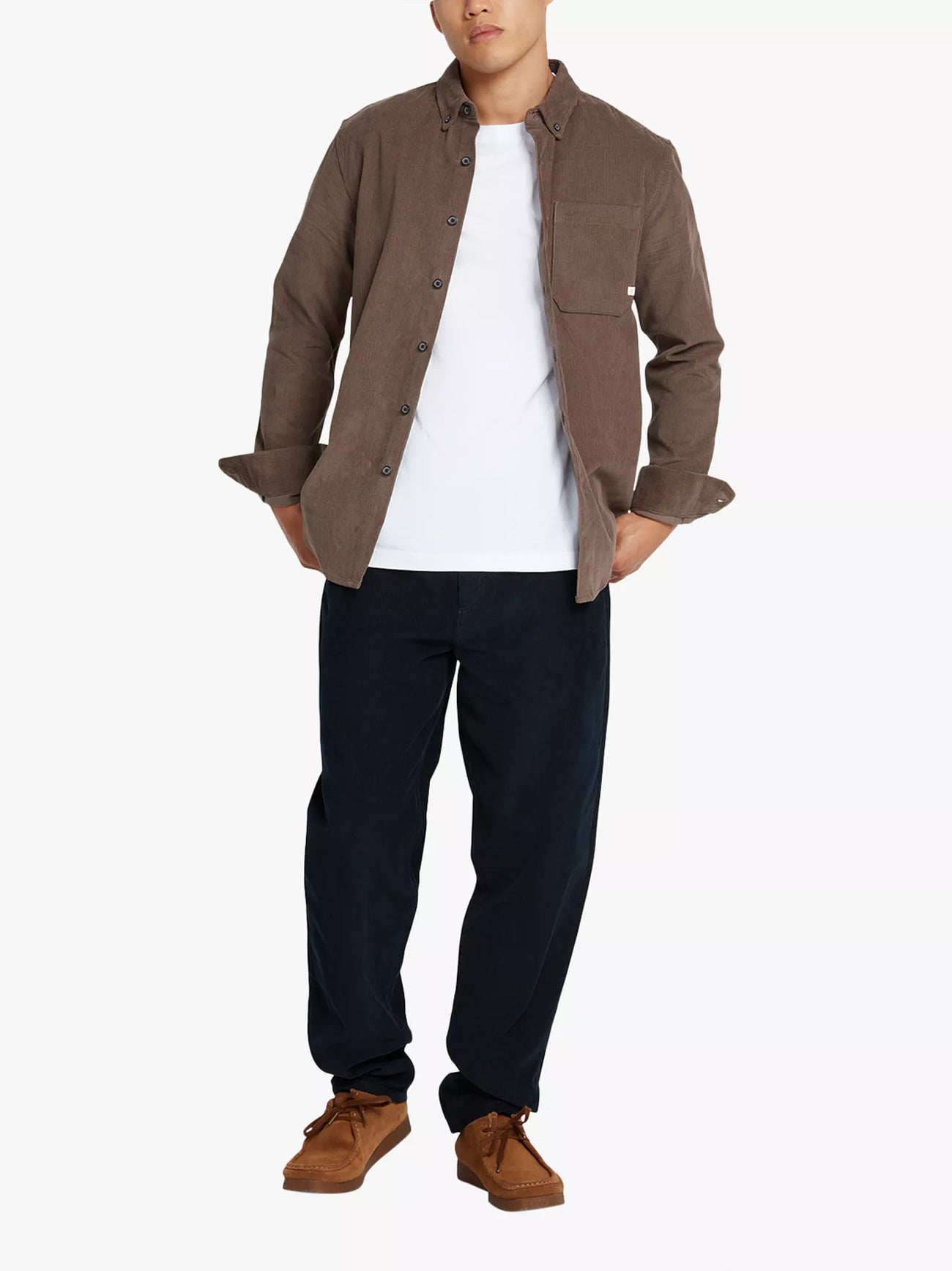 Mens Mushroom Grey Spencer Long Sleeve Shirt