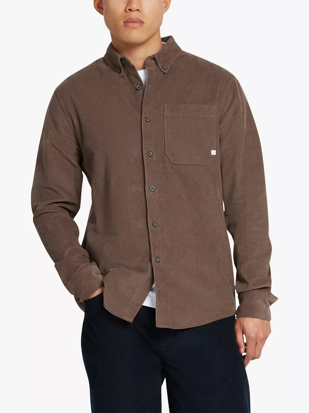 Mens Mushroom Grey Spencer Long Sleeve Shirt
