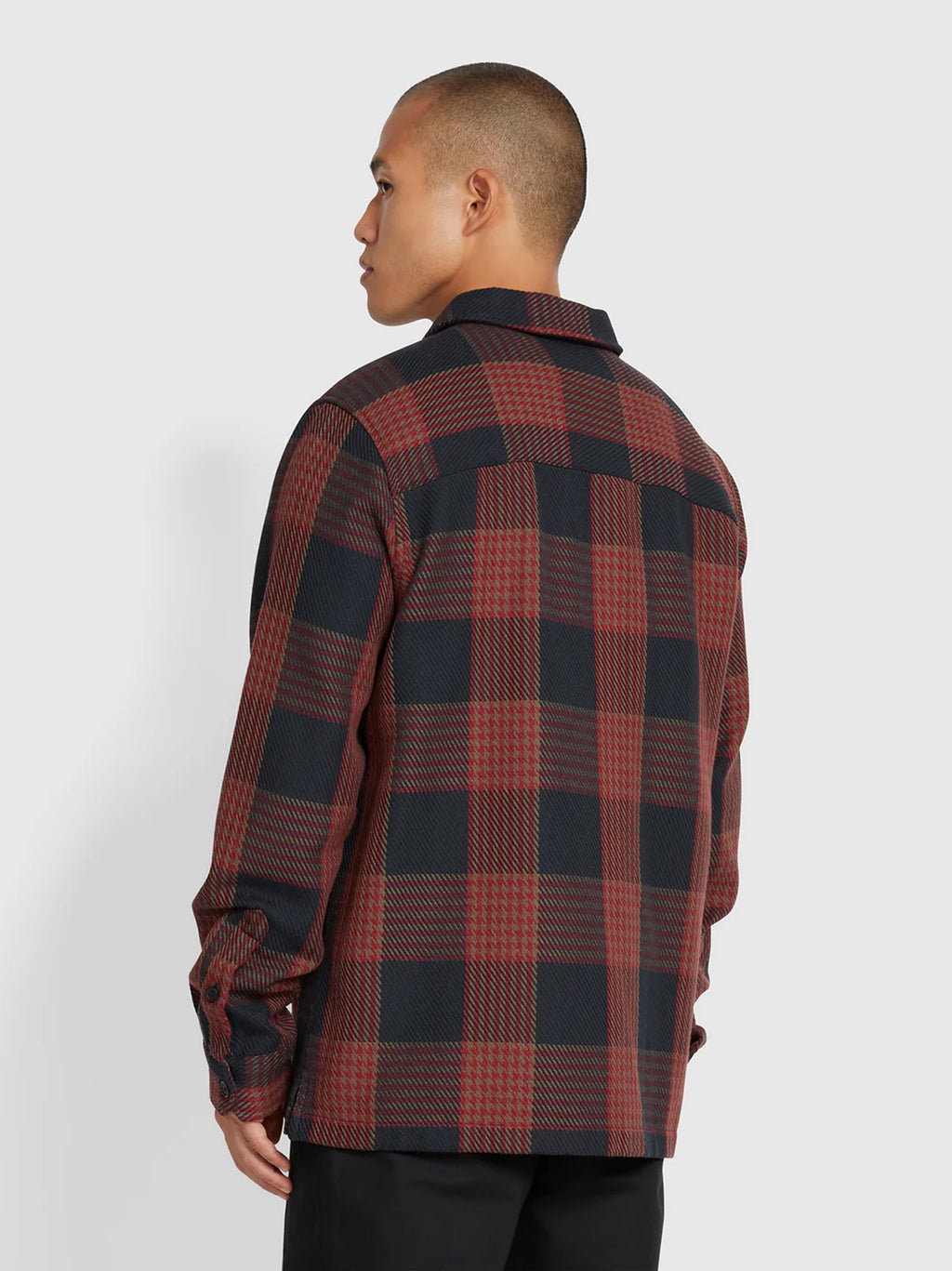 Mens Washed Black Honnold Long Sleeve Check Overshirt
