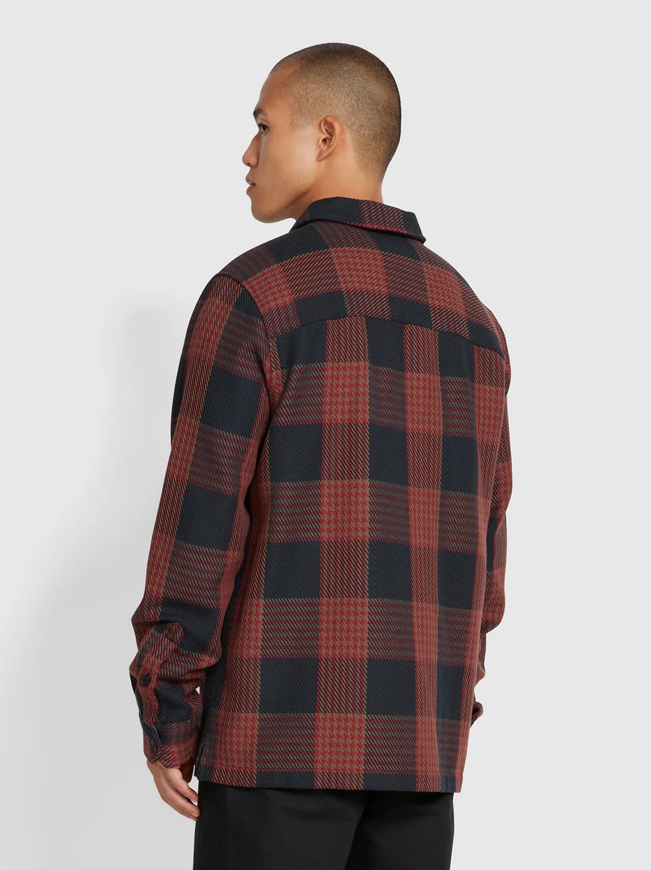 Mens Washed Black Honnold Long Sleeve Check Overshirt