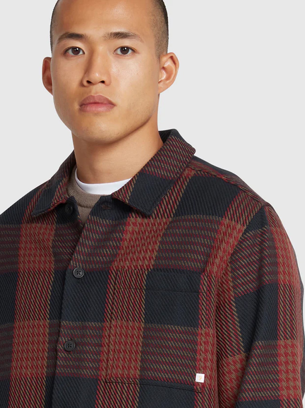 Mens Washed Black Honnold Long Sleeve Check Overshirt