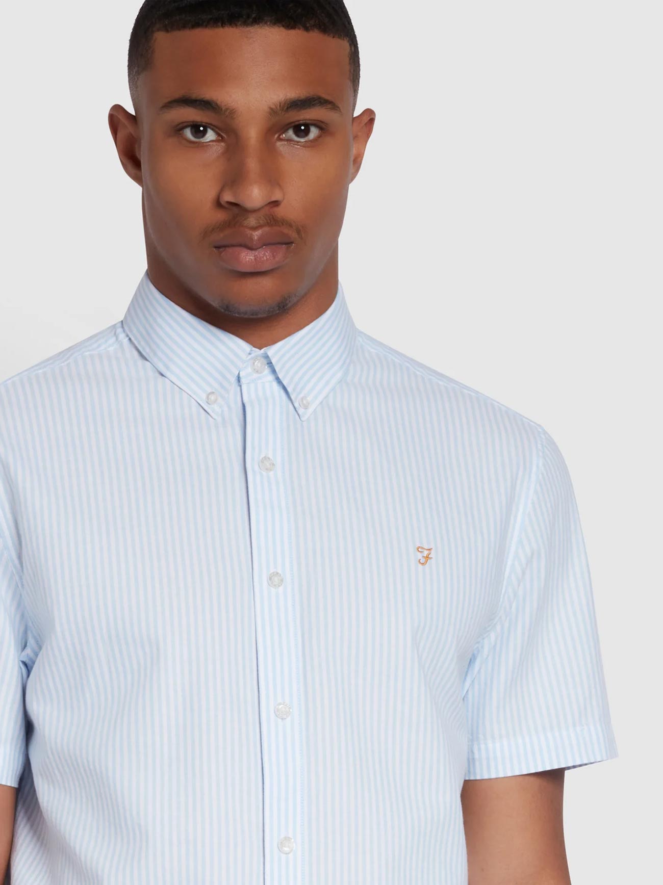 Mens Sky Blue Brewer Striped Shirt