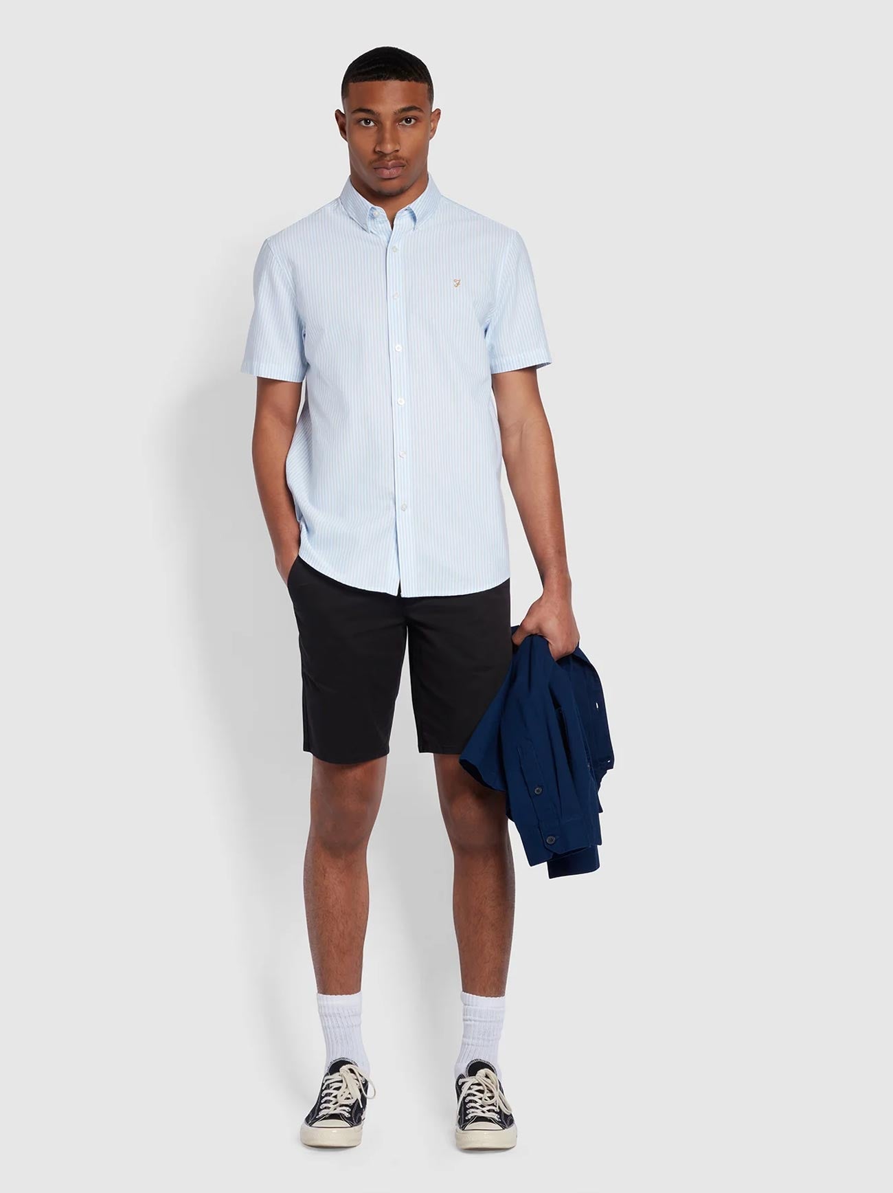 Mens Sky Blue Brewer Striped Shirt