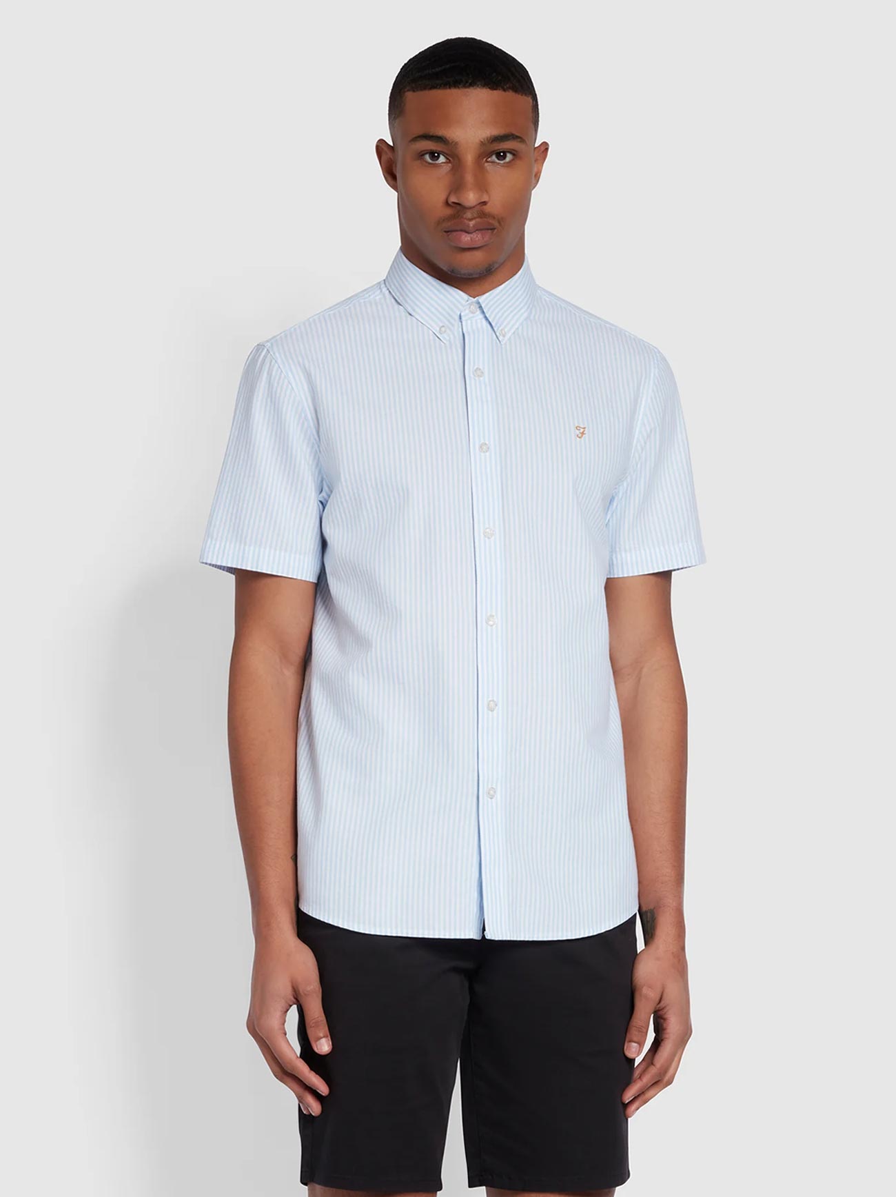 Mens Sky Blue Brewer Striped Shirt