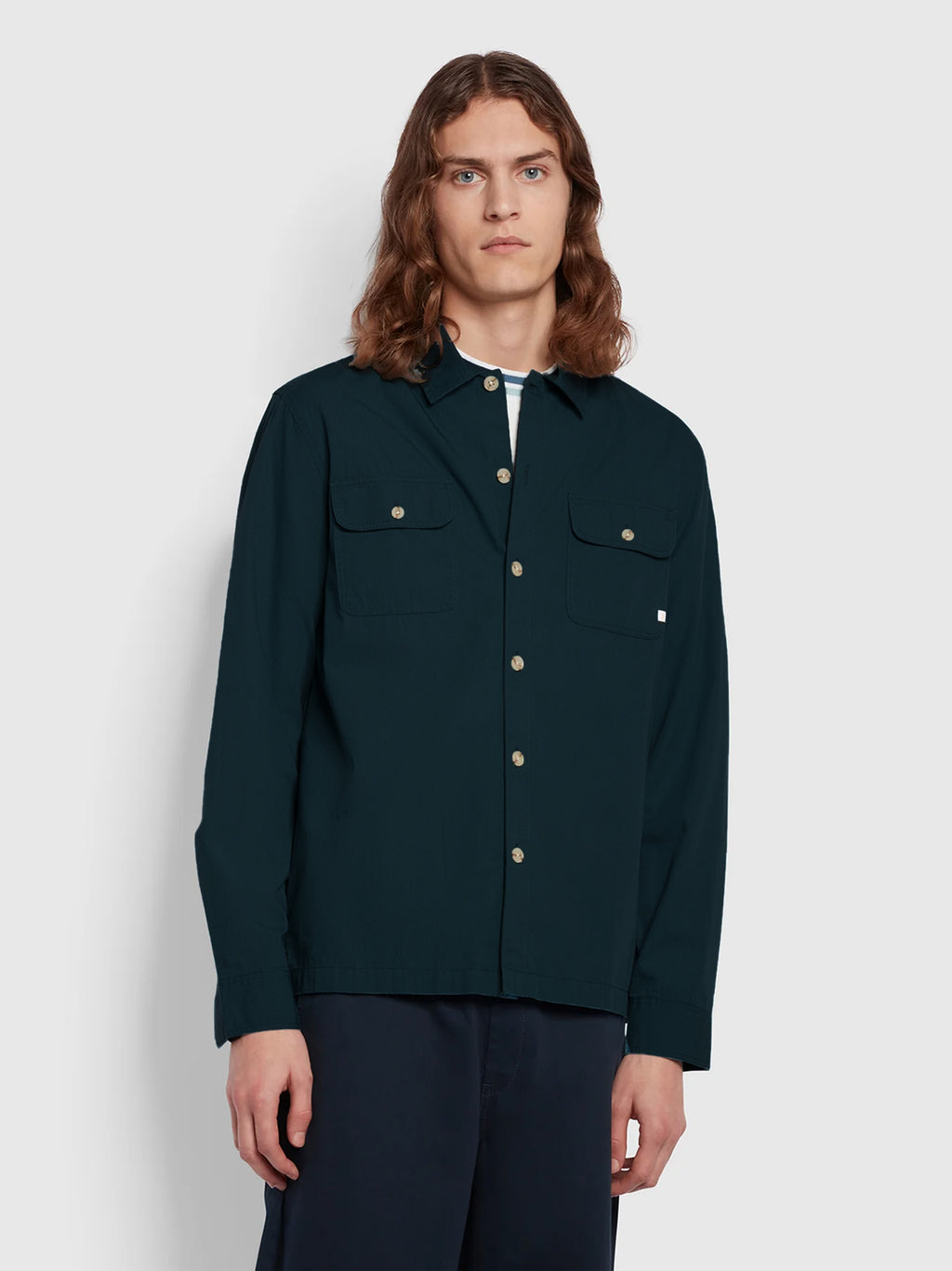 True Navy Rockfield Poplin Overshirt