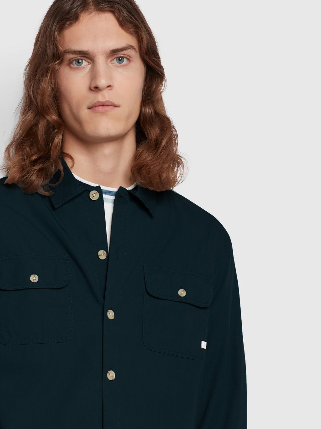 True Navy Rockfield Poplin Overshirt