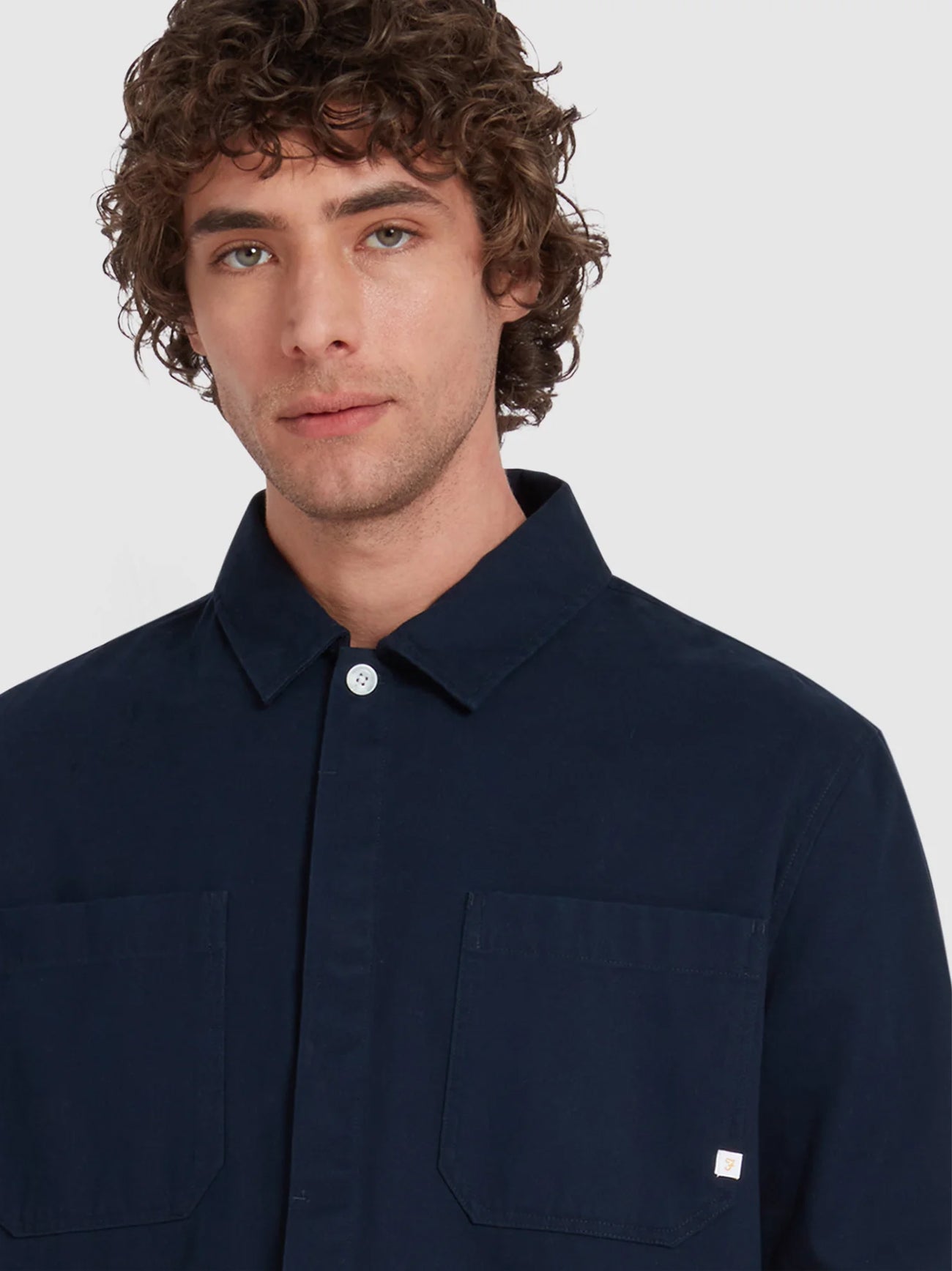 Mens True Navy Leon Long Sleeve Shirt
