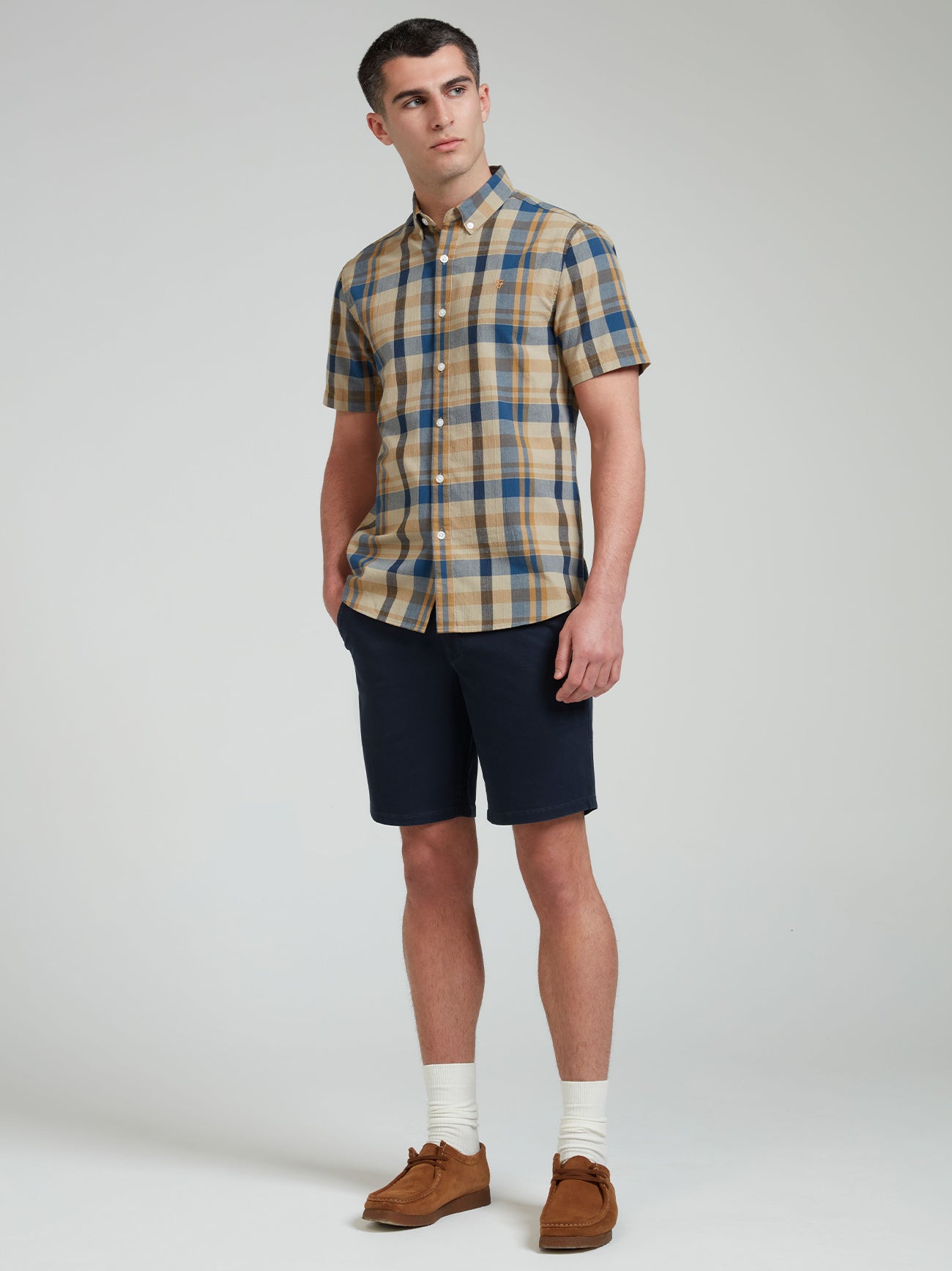 Mens Hazelnut Wylan Checkered Shirt