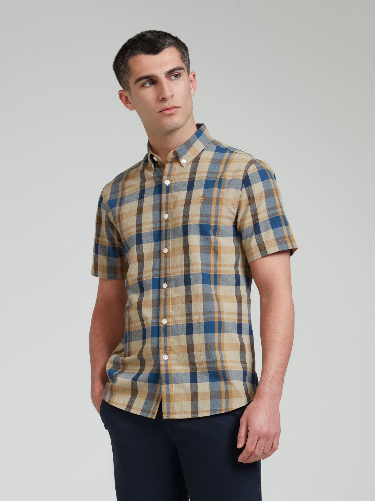 Mens Hazelnut Wylan Checkered Shirt