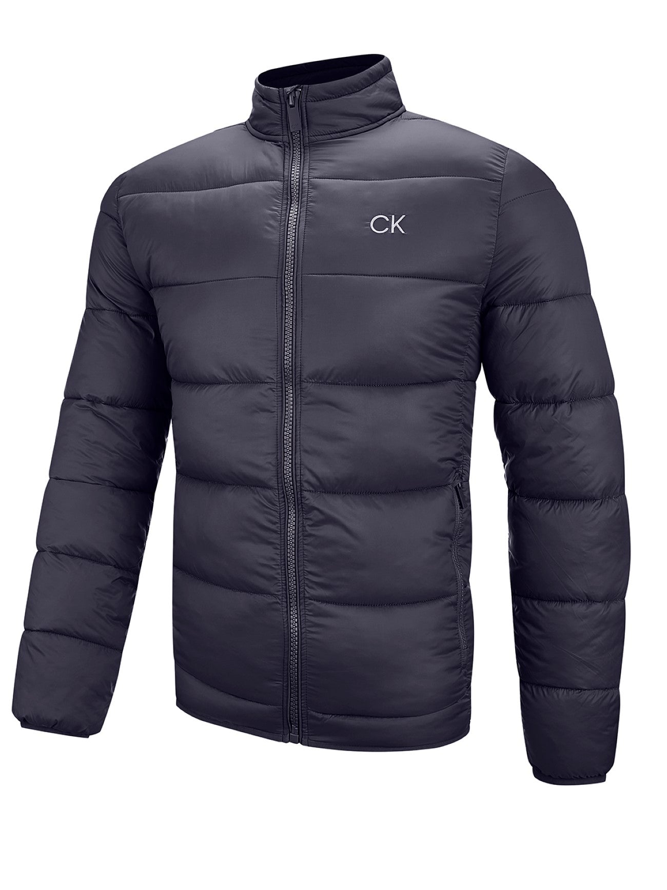 Mens Navy Quilted Thermal Puffer Jacket
