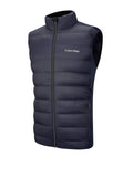 Mens Navy Quilted Full Zip Hybrid Gilet