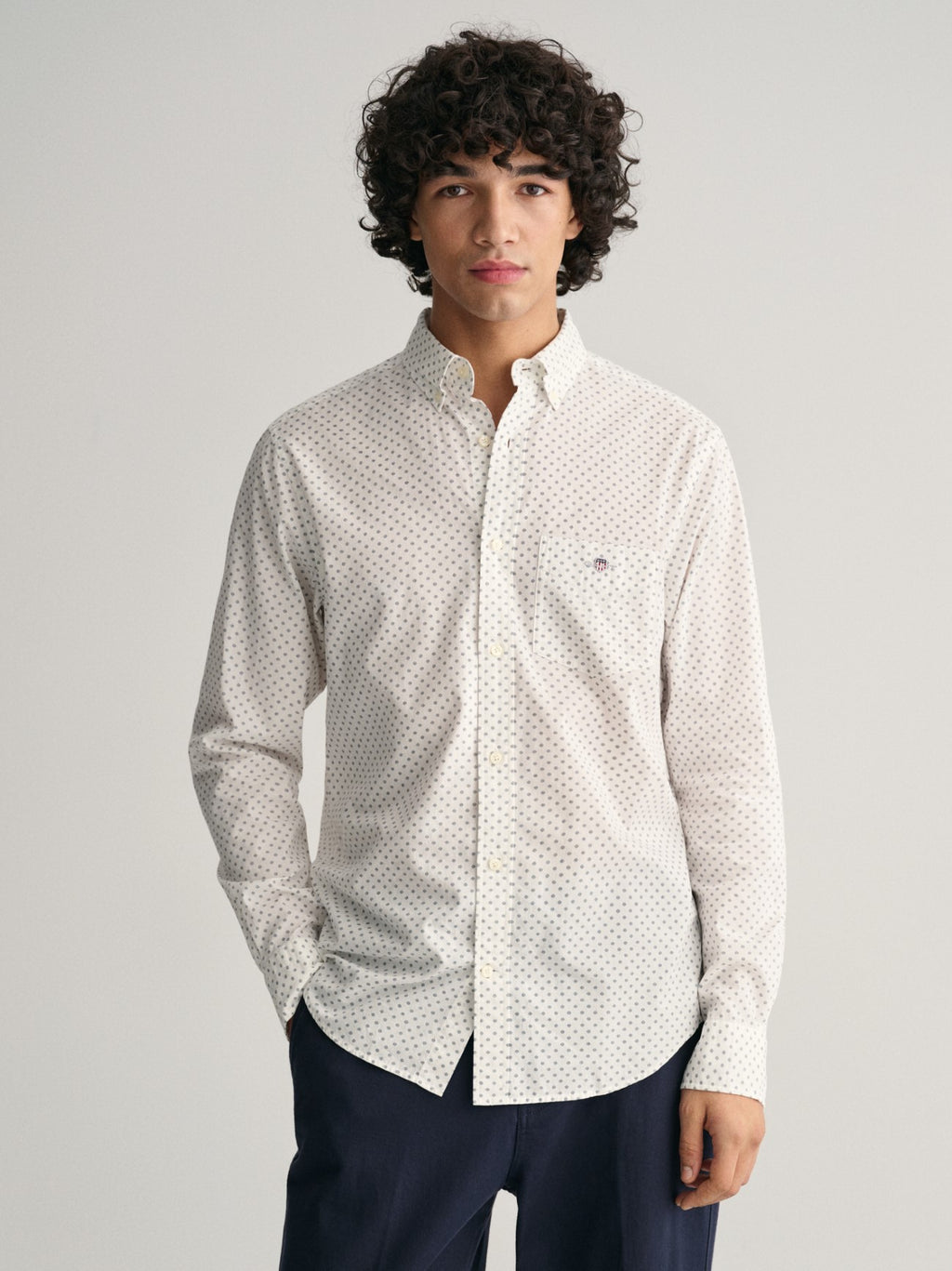 Mens Eggshell Micro Print Shirt