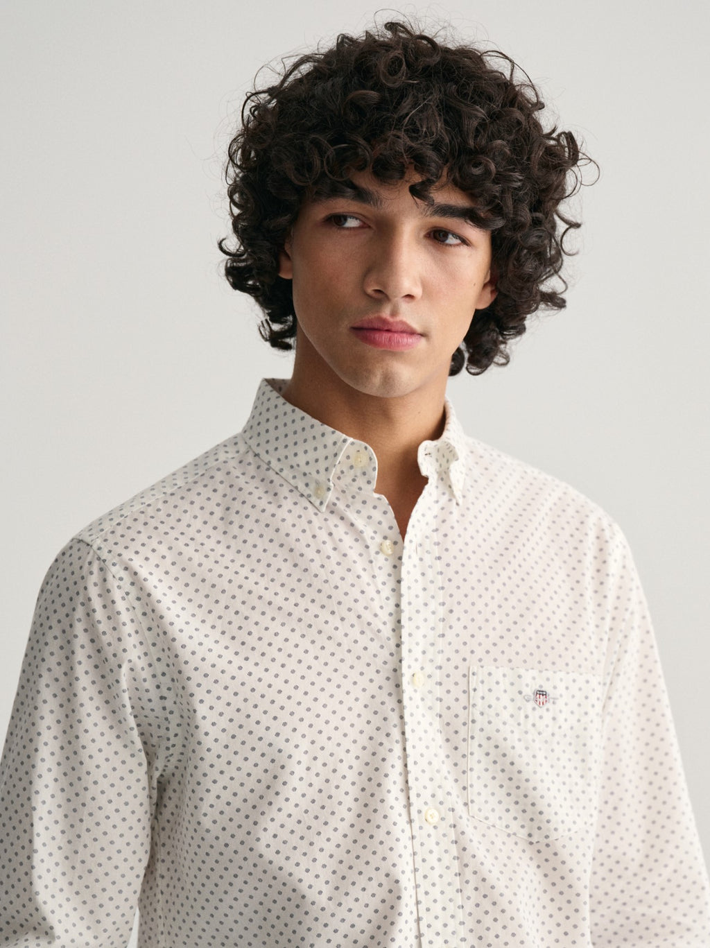 Mens Eggshell Micro Print Shirt