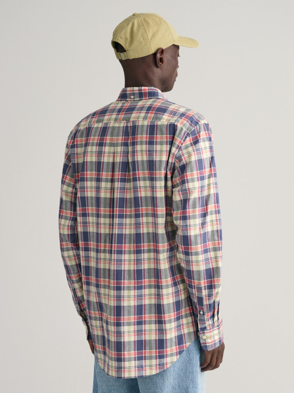 Mens Dusty Blue Sea Cotton Linen Check Shirt