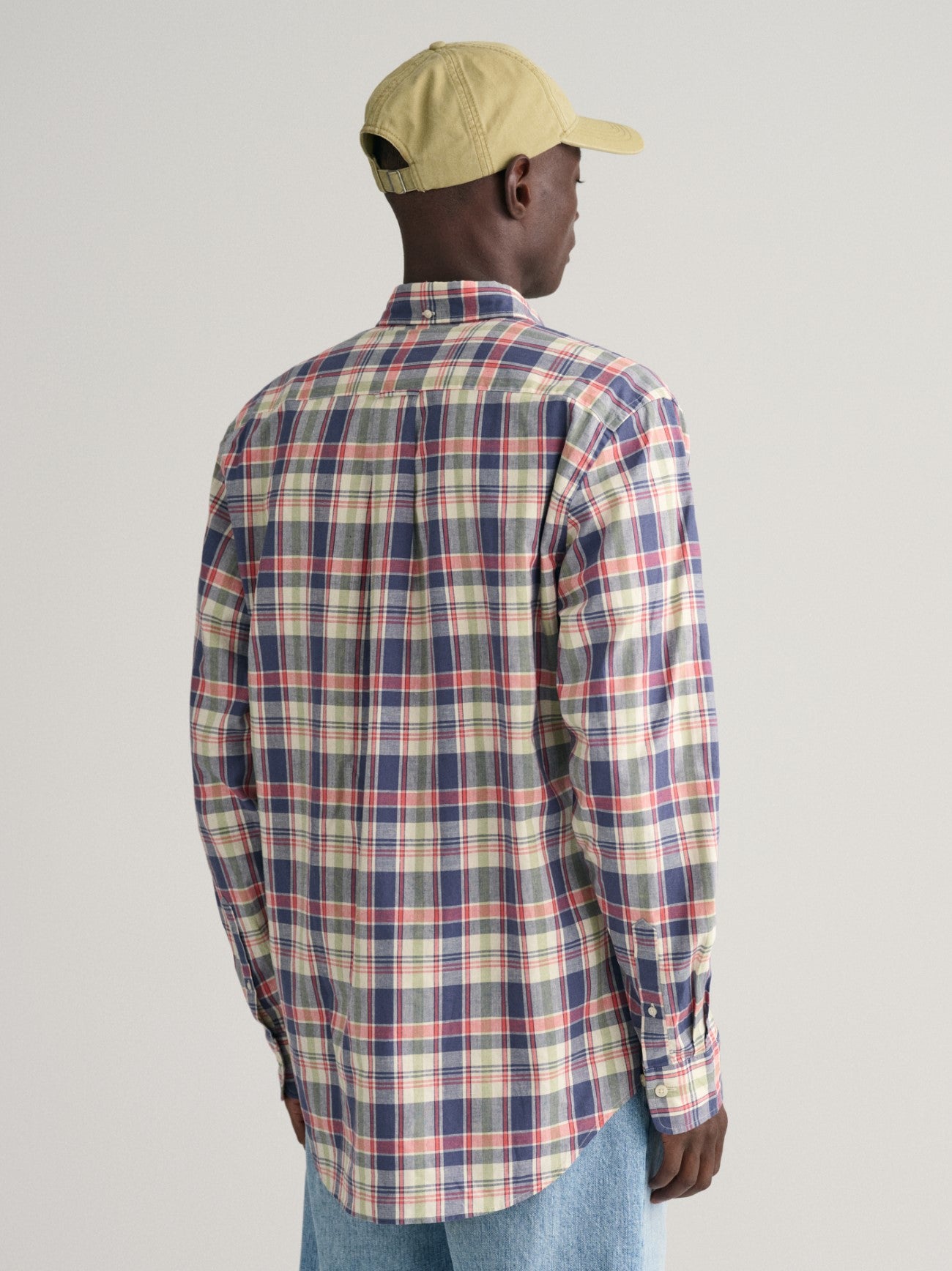 Mens Dusty Blue Sea Cotton Linen Check Shirt