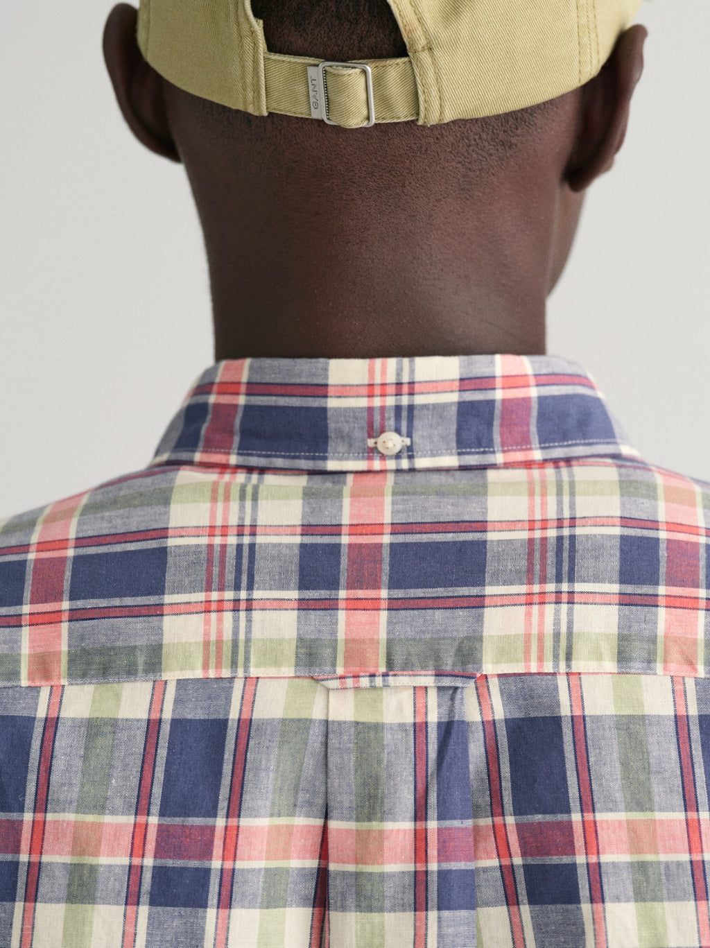 Mens Dusty Blue Sea Cotton Linen Check Shirt