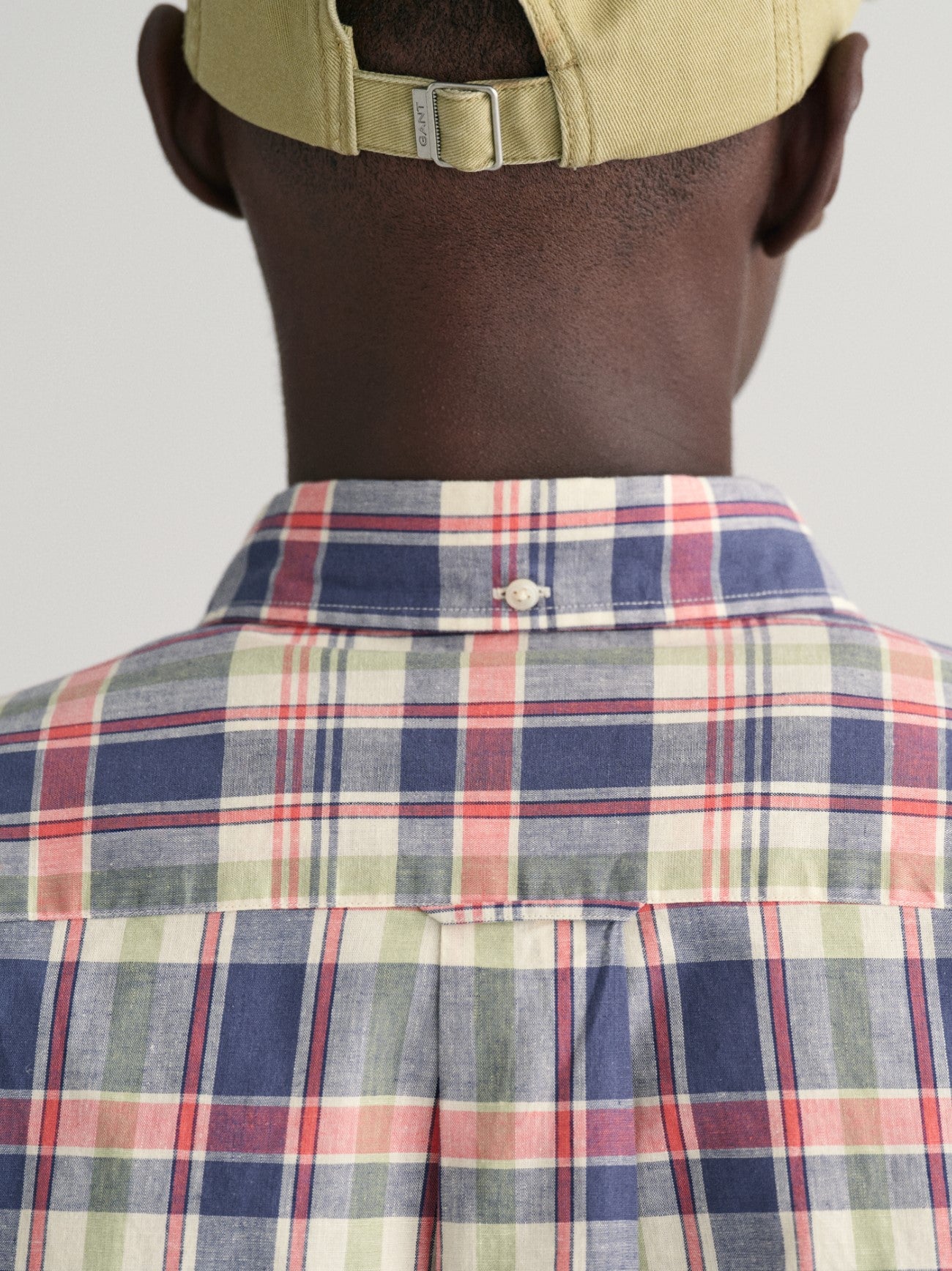 Mens Dusty Blue Sea Cotton Linen Check Shirt