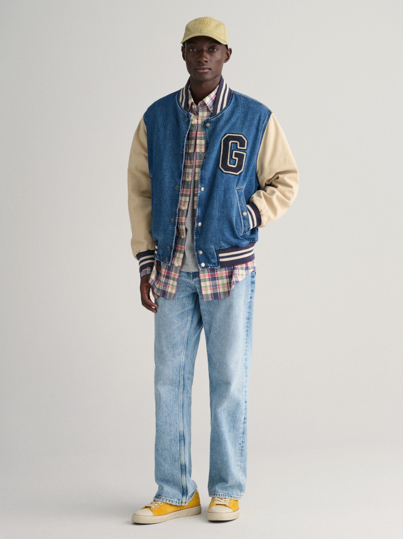 Mens Dusty Blue Sea Cotton Linen Check Shirt