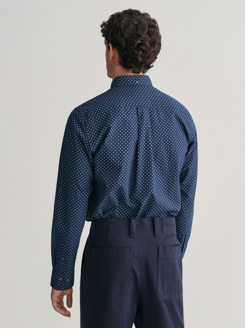 Mens Marine Micro Print Shirt