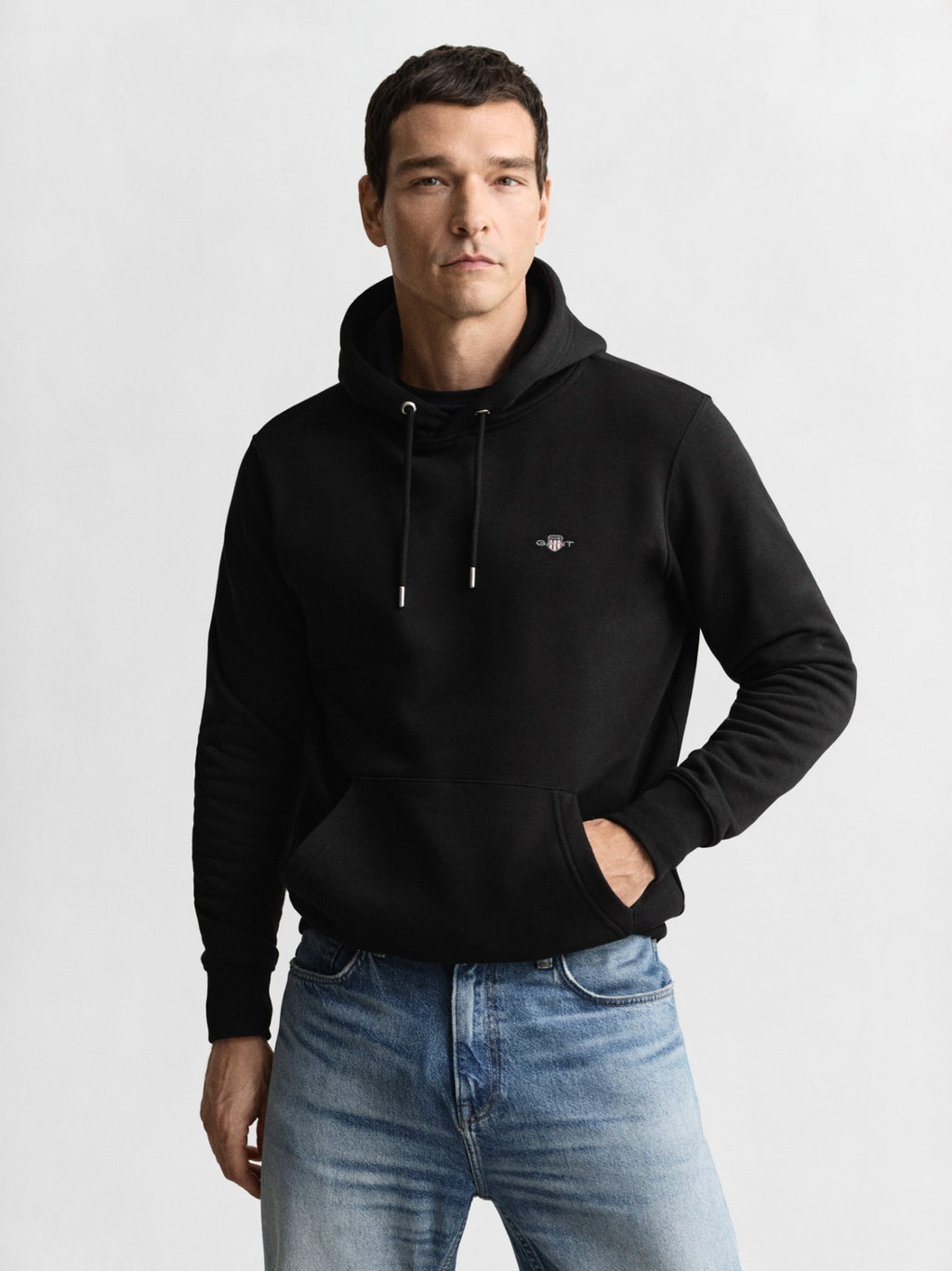 Mens Black Shield Hoodie