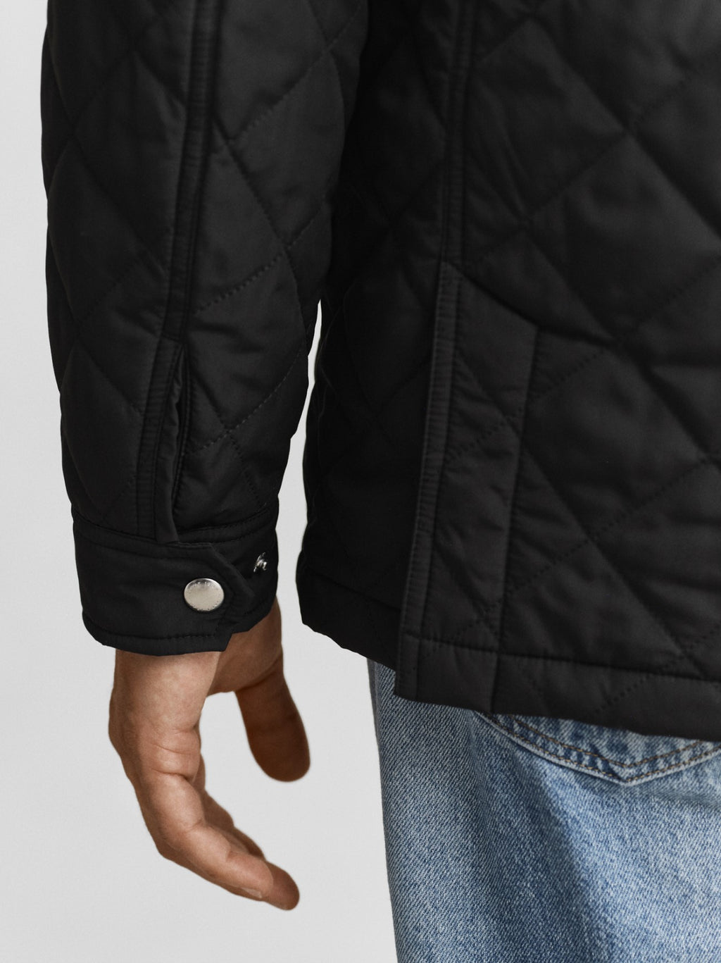 Mens Black Quilted Windcheater Jacket