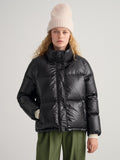 Womens Ebony Black Cropped Down Jacket