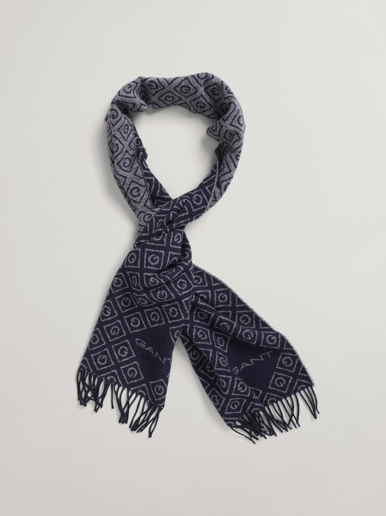 Mens Classic Blue Icon G Wool Scarf