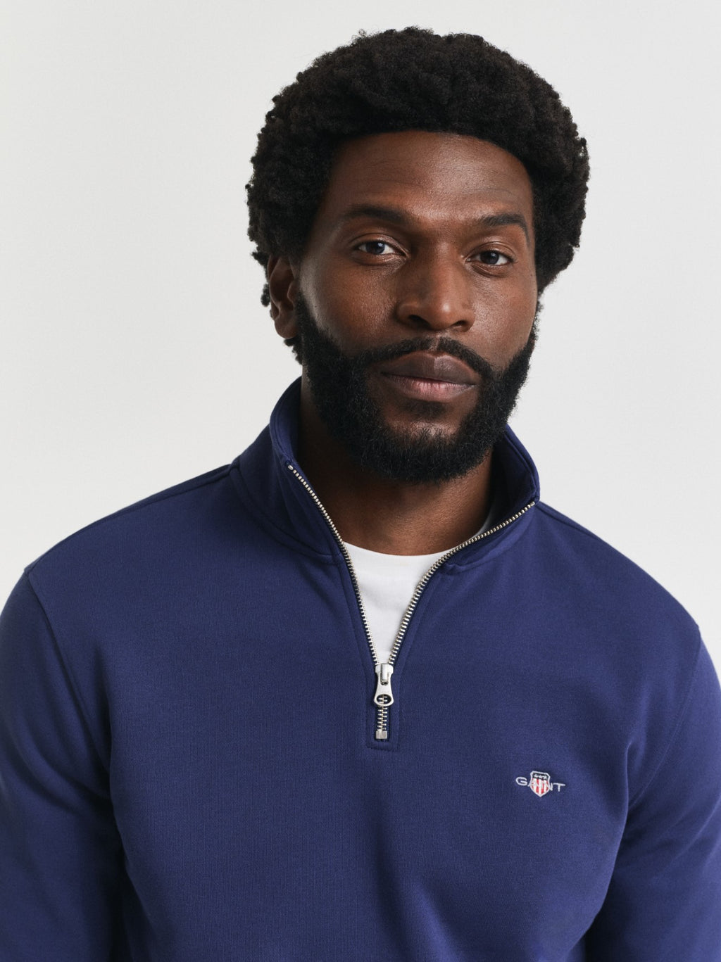 Mens Persian Blue Shield Half Zip Sweatshirt