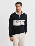 Mens Black Blocked Heavy Rugger