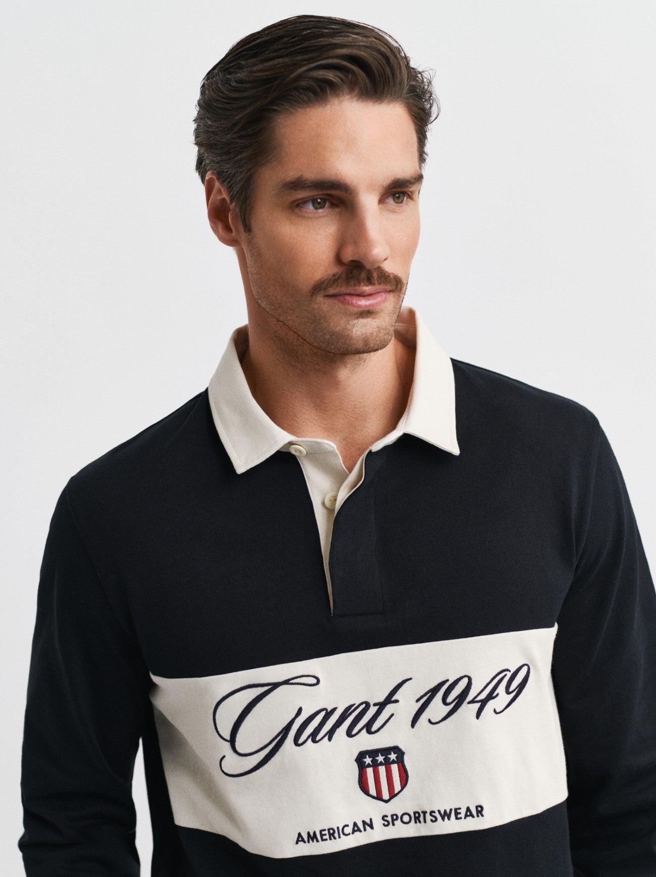 Mens Black Blocked Heavy Rugger