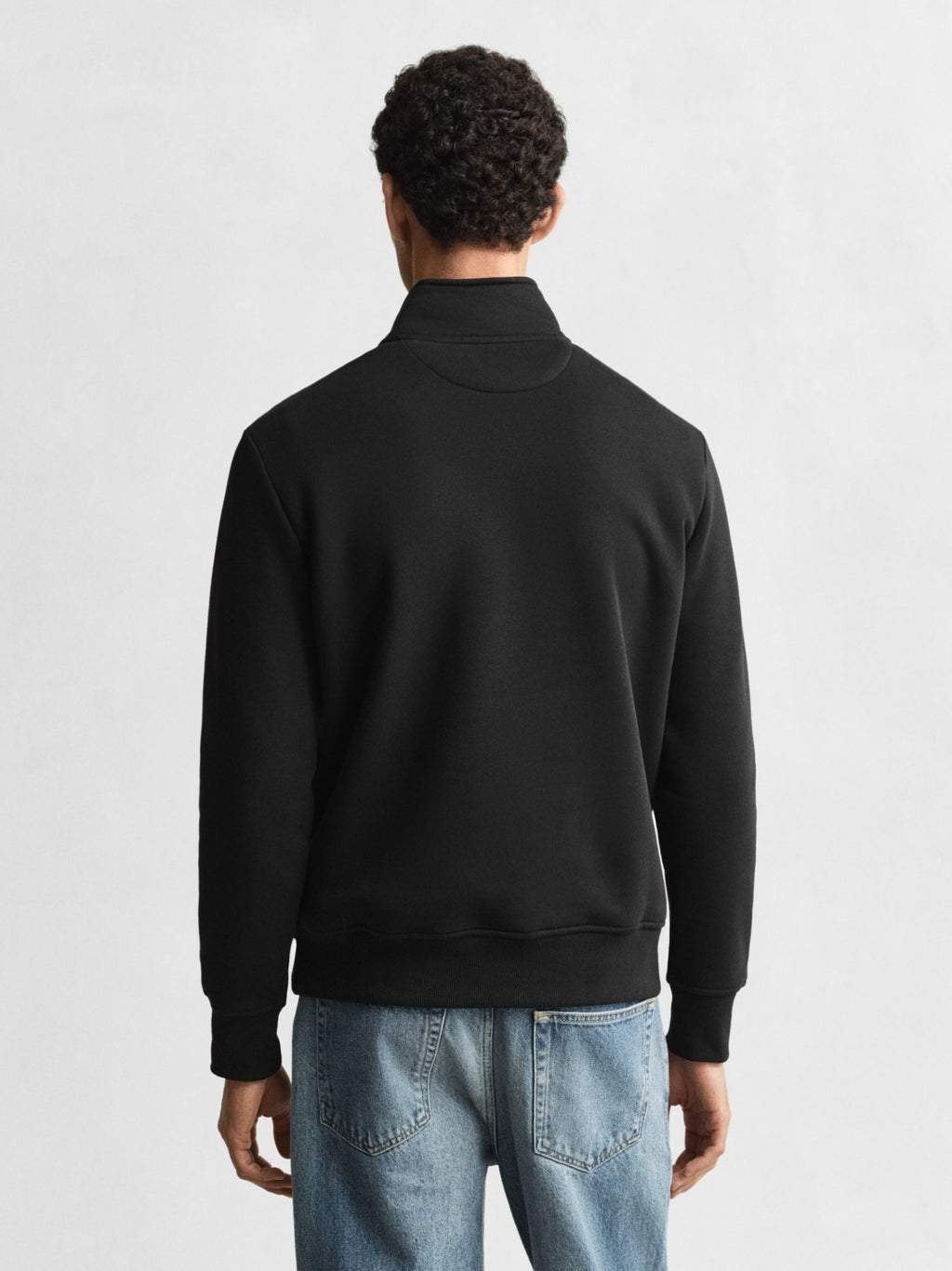 Mens Black Graphic Half Zip Sweatshirt