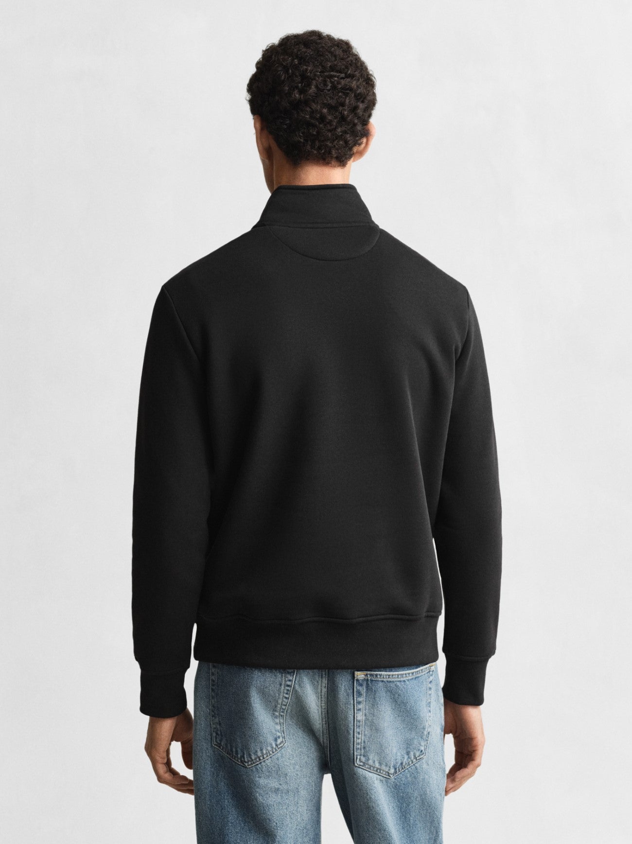 Mens Black Graphic Half Zip Sweatshirt