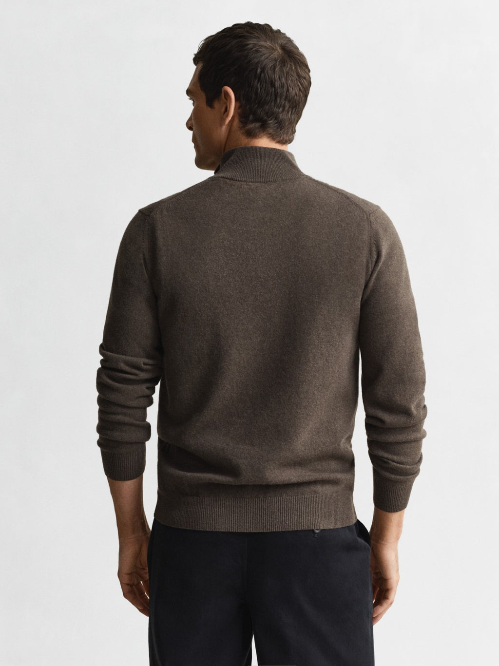 Mens Seawood Melange Superfine Lambswool Half Zip Sweater