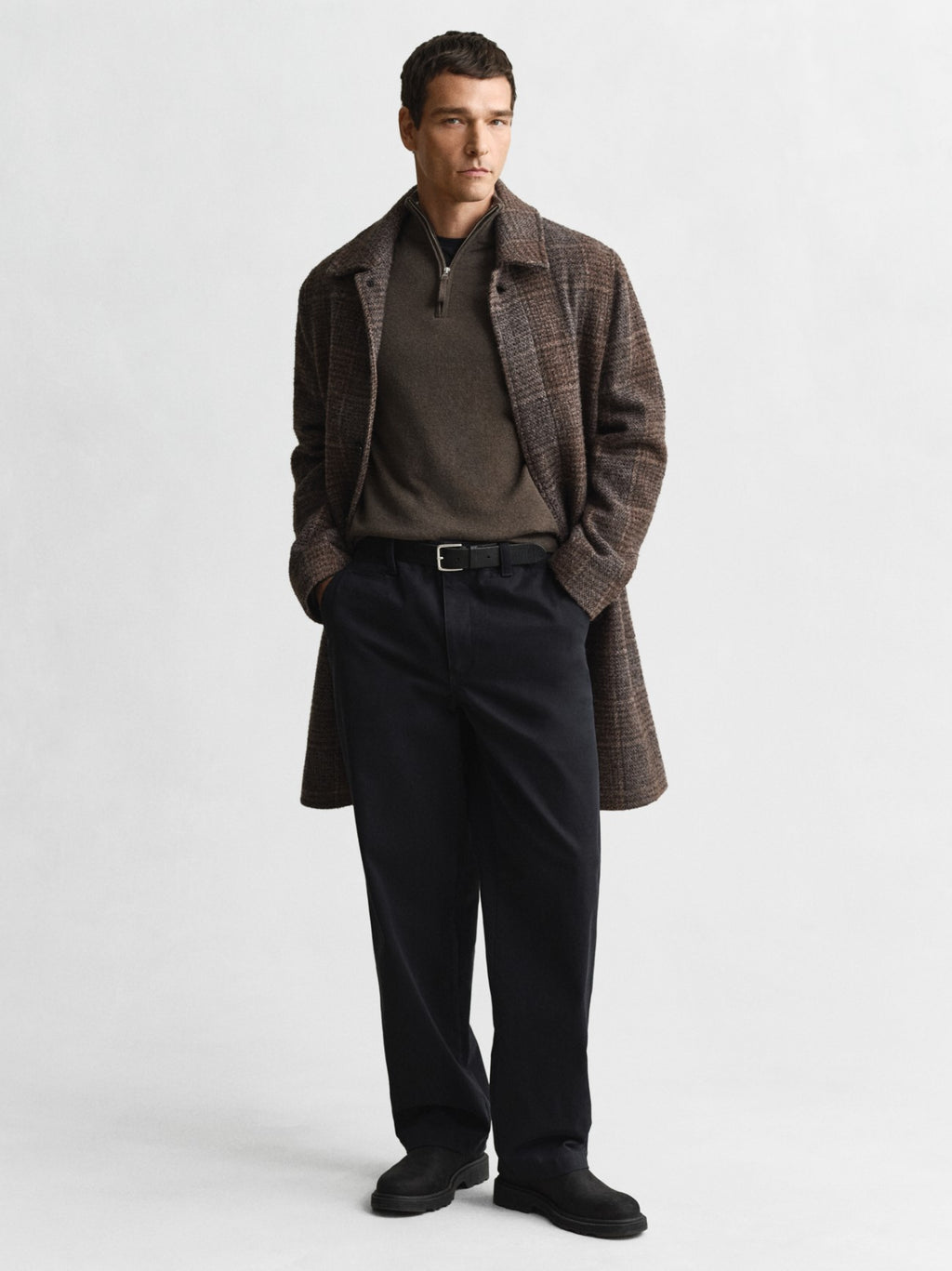 Mens Seawood Melange Superfine Lambswool Half Zip Sweater